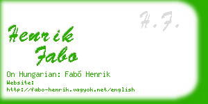 henrik fabo business card
